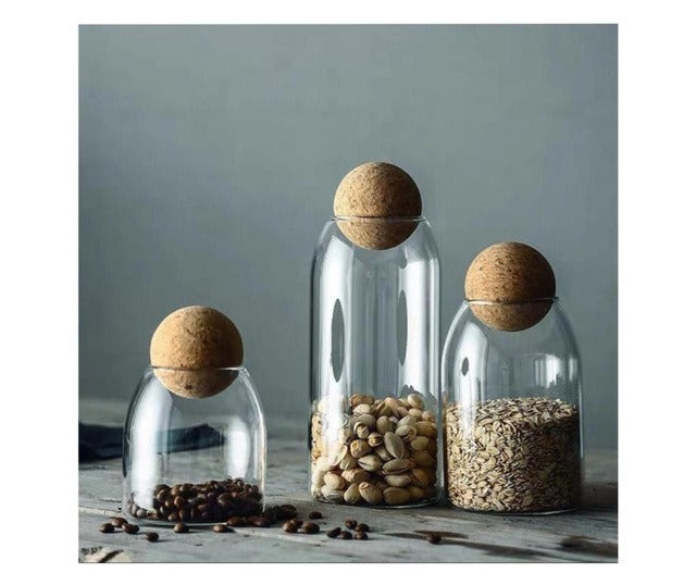 Set 3 Recipiente pentru Condimente, Sticla Borosilicata