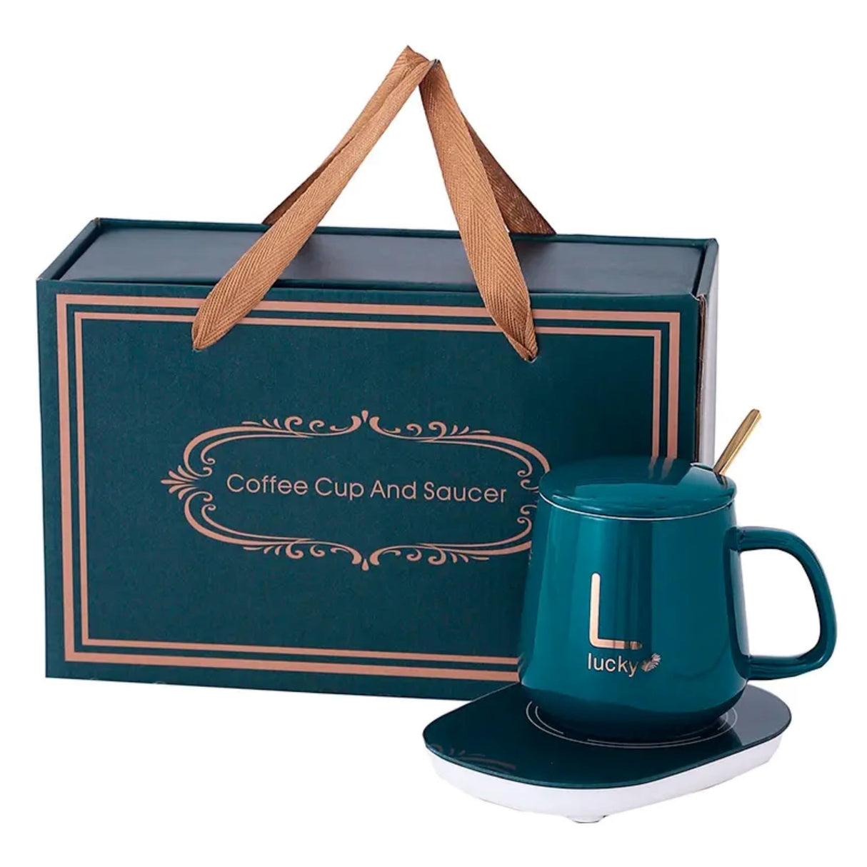 Cana Ceramica cu Incalzitor si Lingurita