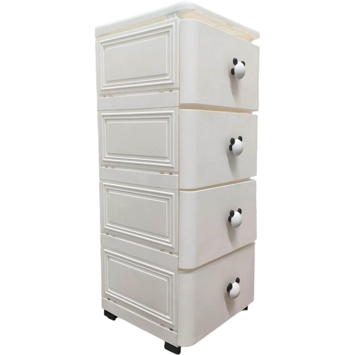 Dulap Modern pentru Depozitare tip Ratan cu 4 Sertare cu Maner , 38 x 40 x 89 cm