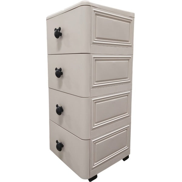 Dulap Modern pentru Depozitare tip Ratan cu 4 Sertare cu Maner , 38 x 40 x 89 cm