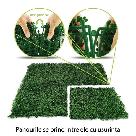 Gard Paravan cu Frunze artificiale, verde  decor sau mascare, 40x60cm