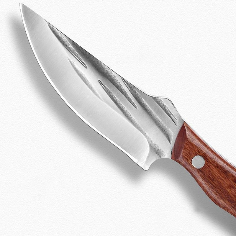 Cutit pentru Carne Otel inoxidabil, Maner de lemn si Husa din piele, 21 cm / 160g