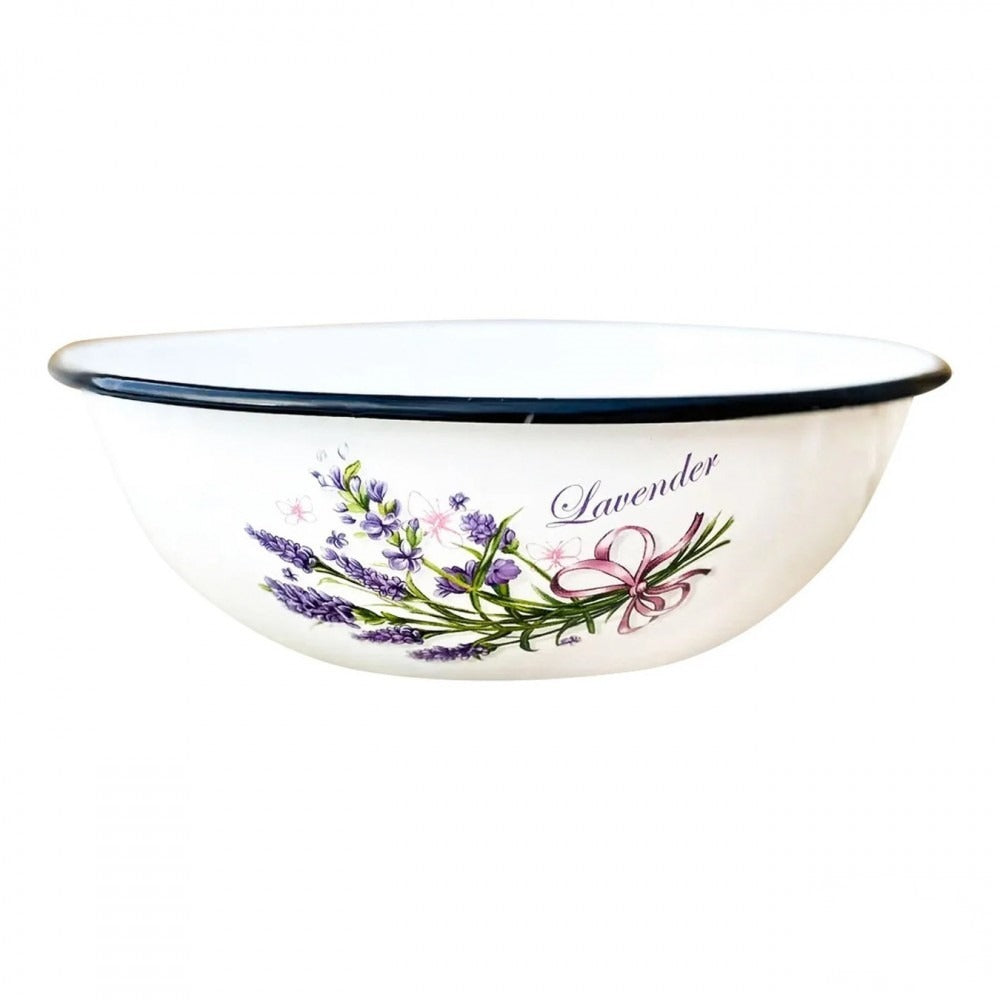 Bol/Castron Emailat cu decor , 0.6/1.5 Litri