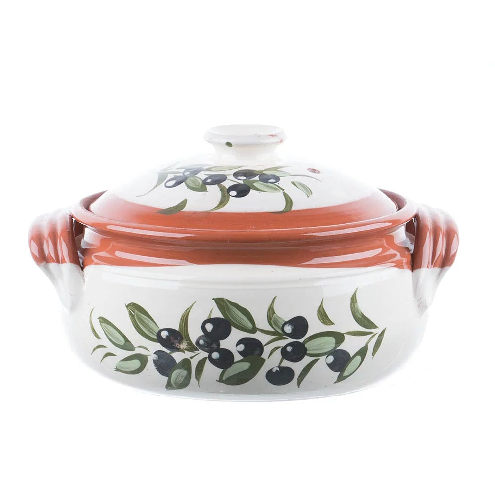 Oală pentru sarmale din ceramică smaltuita pentru cuptor,Model Masline