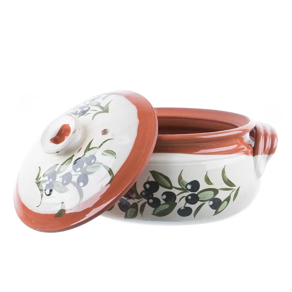 Oală pentru sarmale din ceramică smaltuita pentru cuptor,Model Masline