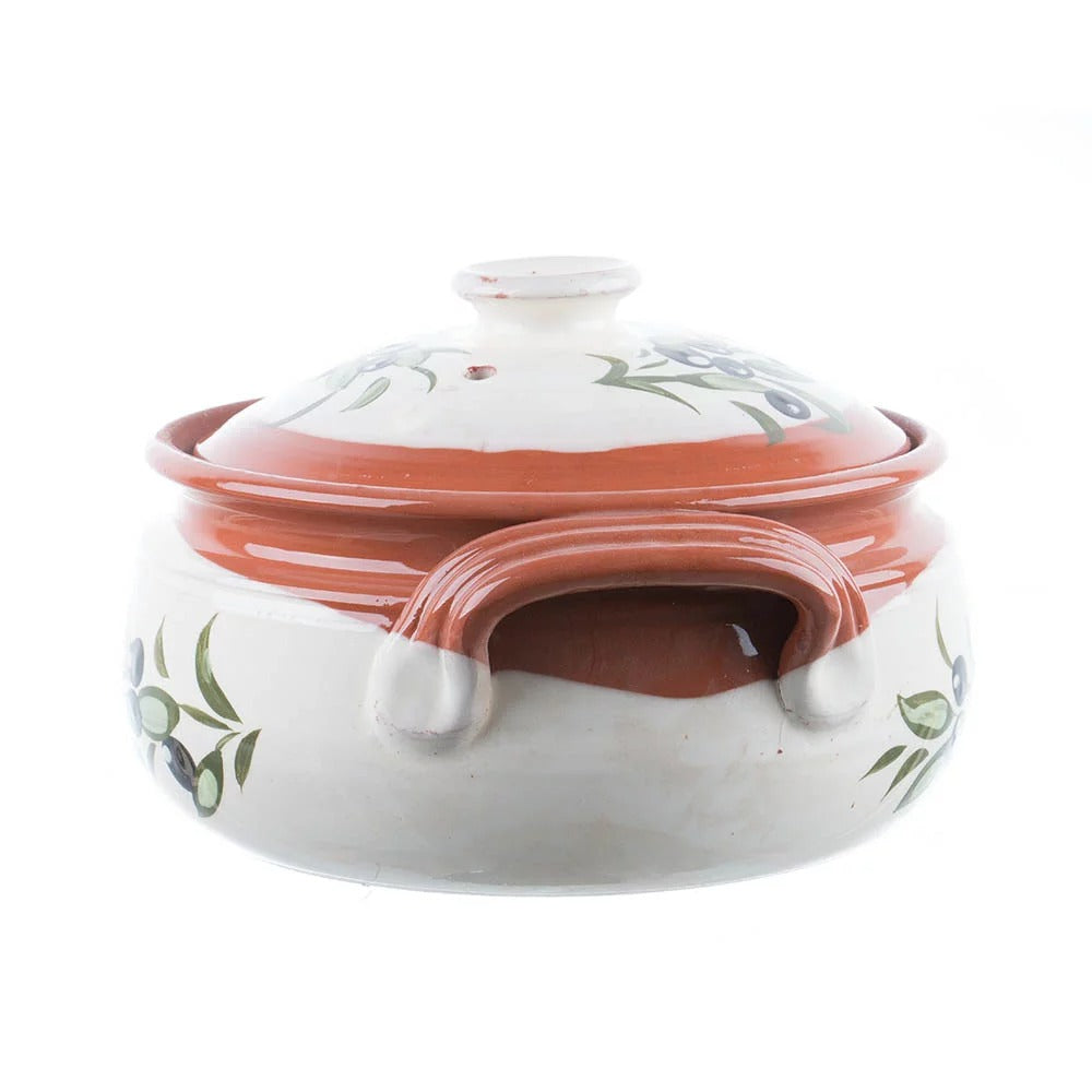 Oală pentru sarmale din ceramică smaltuita pentru cuptor,Model Masline