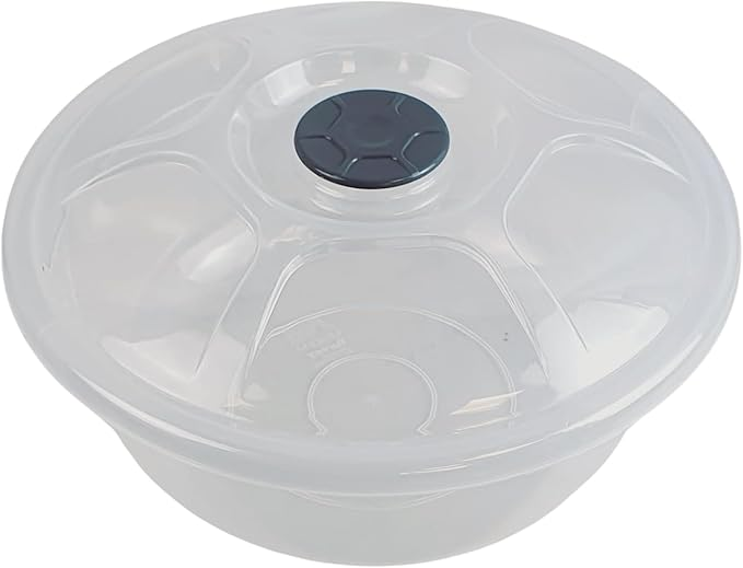 Vas rotund transparent cu capac,plastic,7/10.5 Litri
