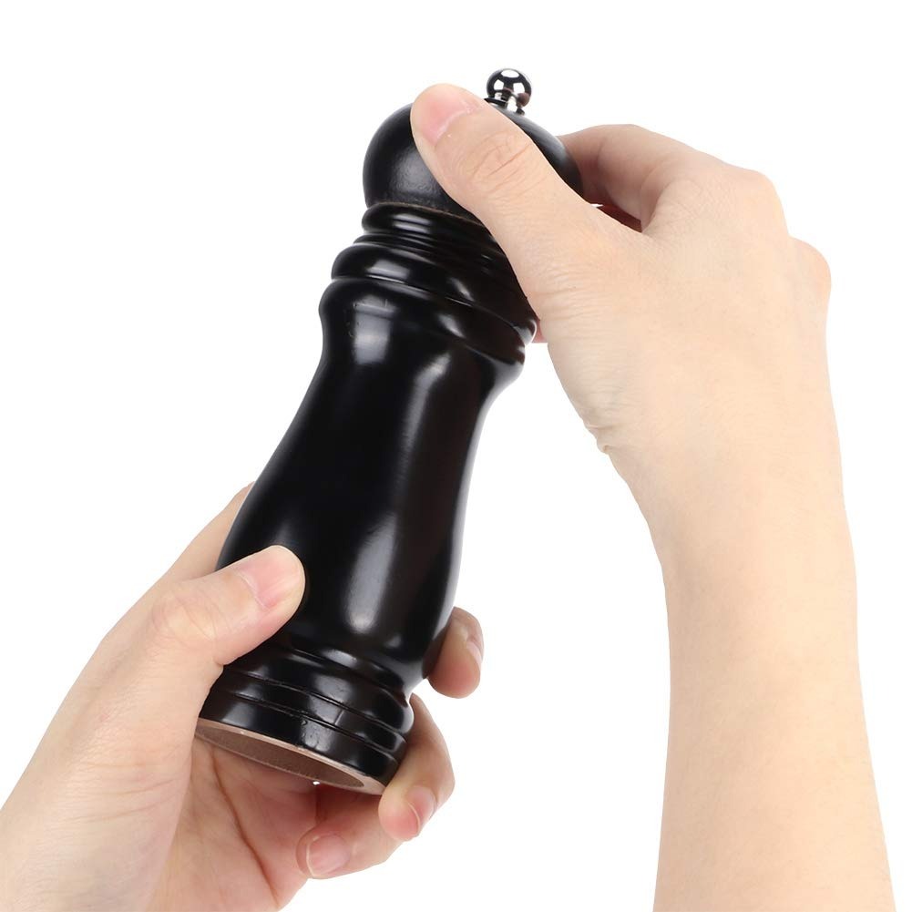 Rasnita manuala pentru sare si piper, lemn, inox, 17x5cm