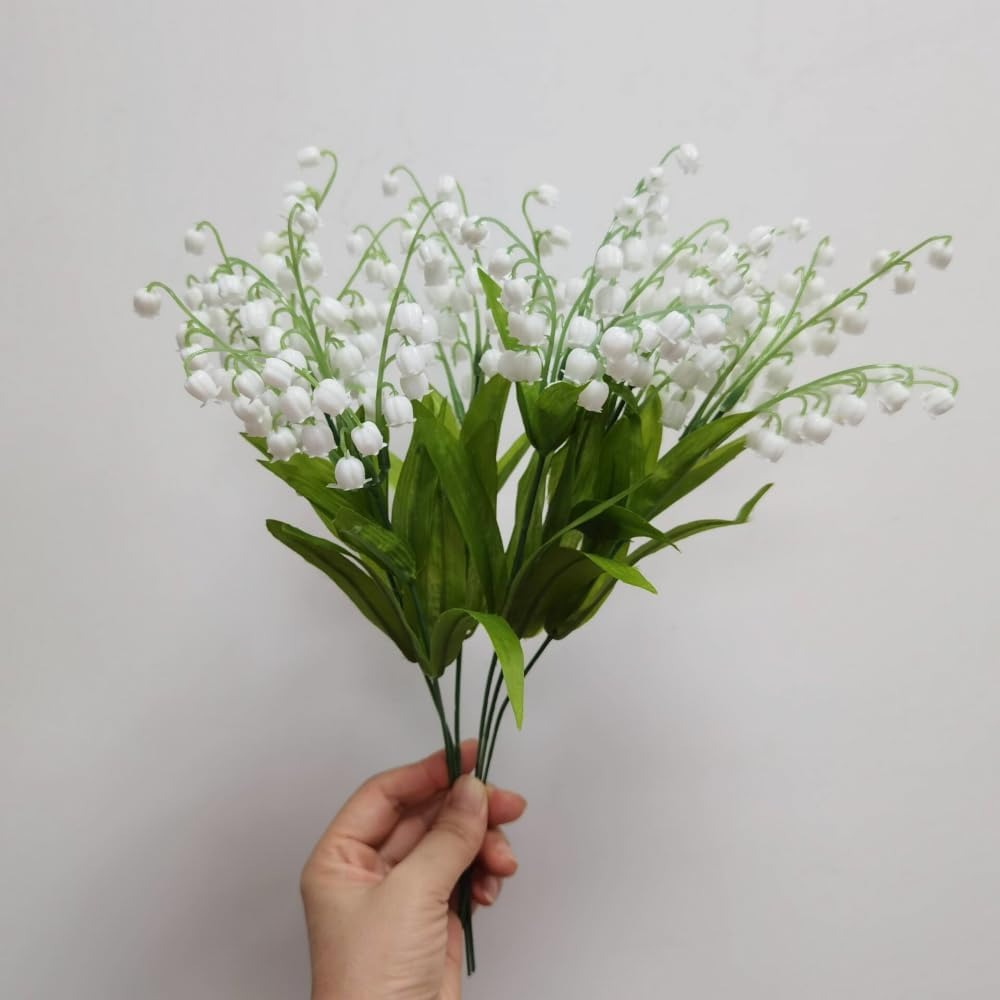 Fir/Buchet 5 floari artificiala – Lacramioare/Margaritar, 35 cm