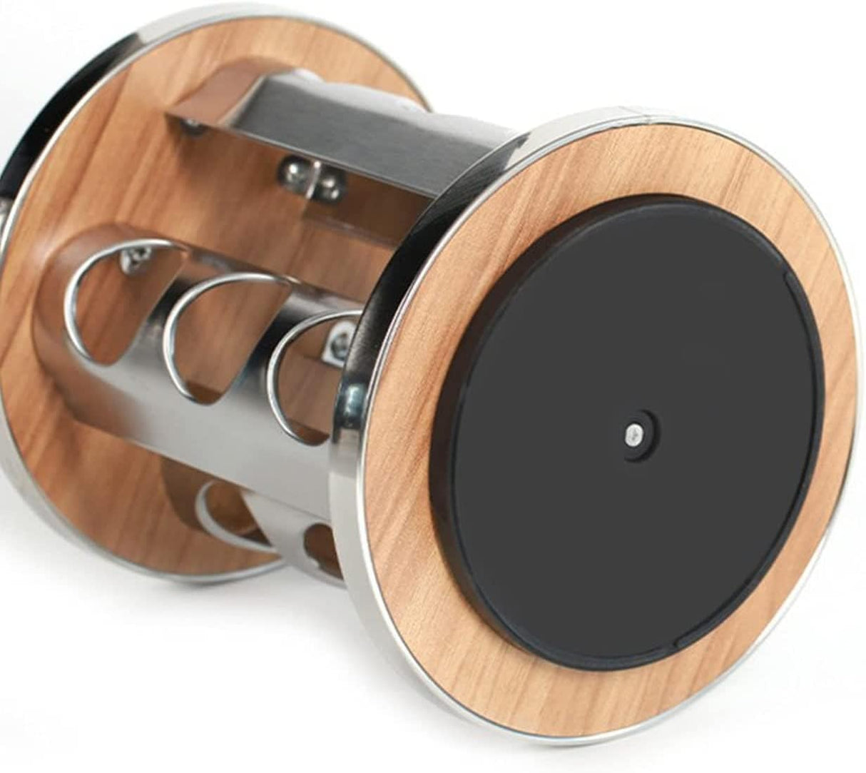 Set suport condimente rotativ si 12 recipiente, Gri/Maro , 23x19.5 cm