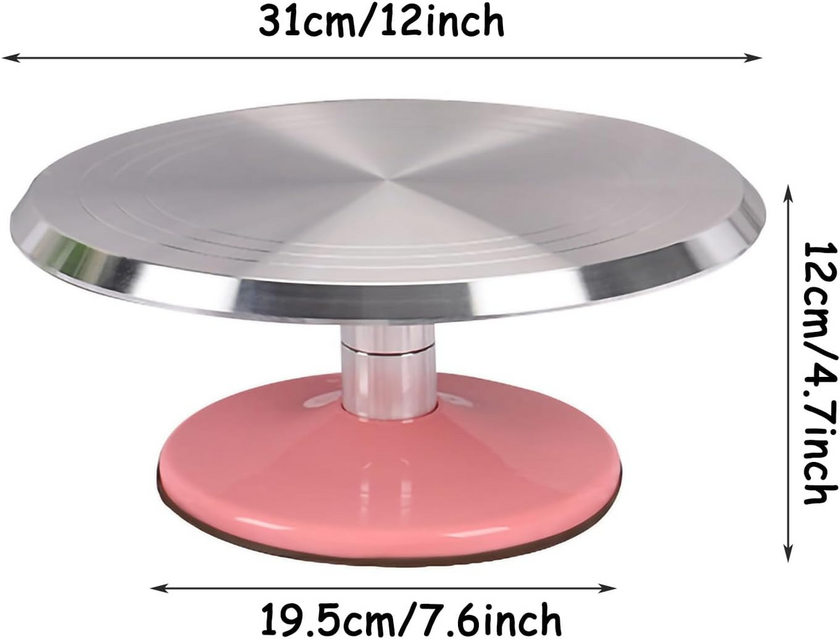Platou cu Picior Rotativ pentru Tort, Aluminiu cu Picior Antiaderent, 30 cm