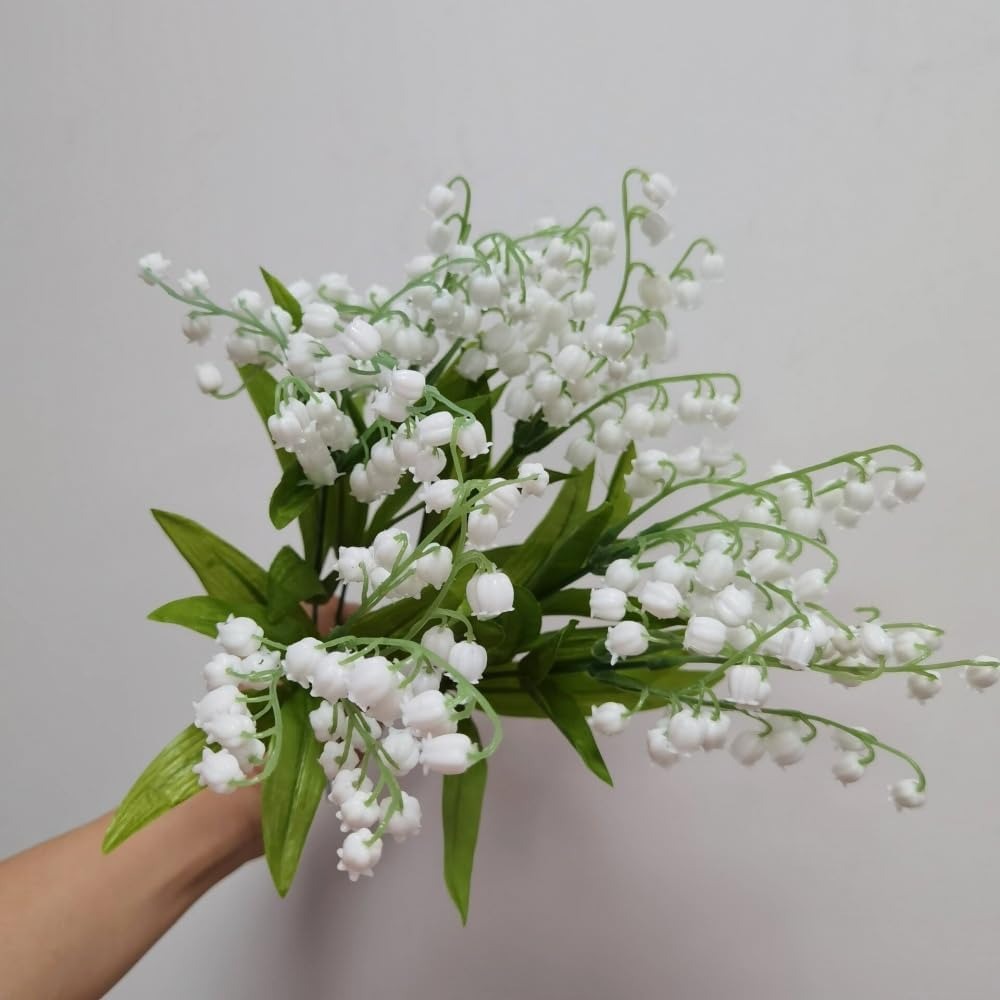 Fir/Buchet 5 floari artificiala – Lacramioare/Margaritar, 35 cm