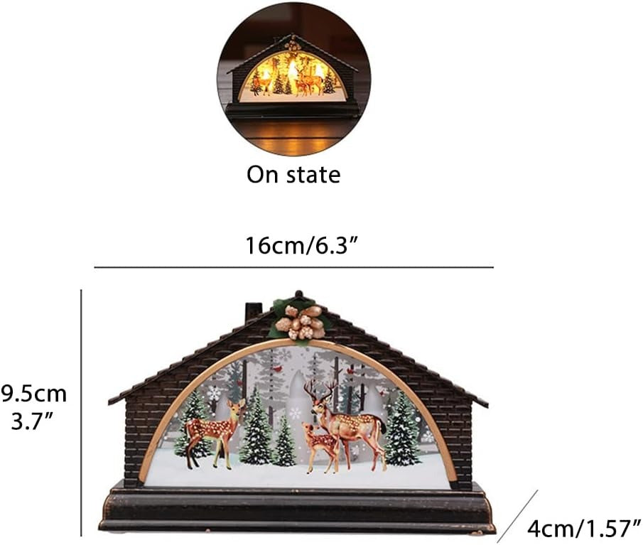 Decoratiune de Craciun, Casuta , LED, 15.5 cm