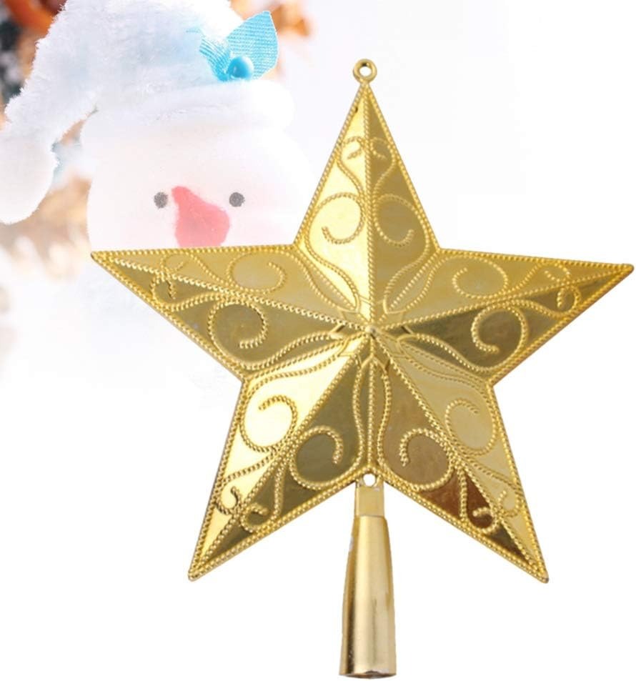 Varf decorativ de brad, Auriu, in forma de Stea