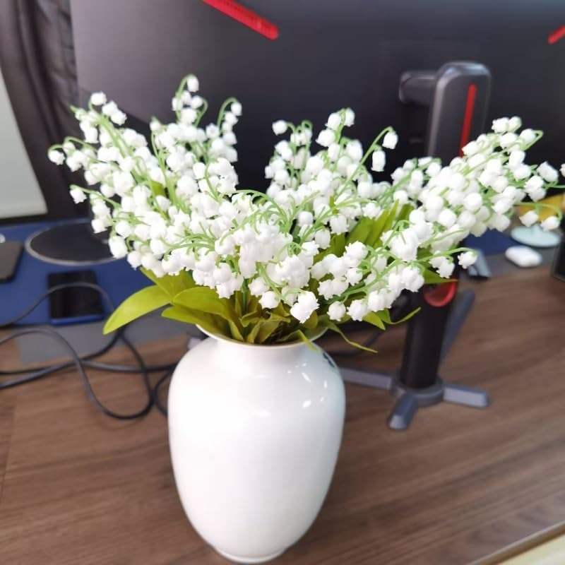 Fir/Buchet 5 floari artificiala – Lacramioare/Margaritar, 35 cm