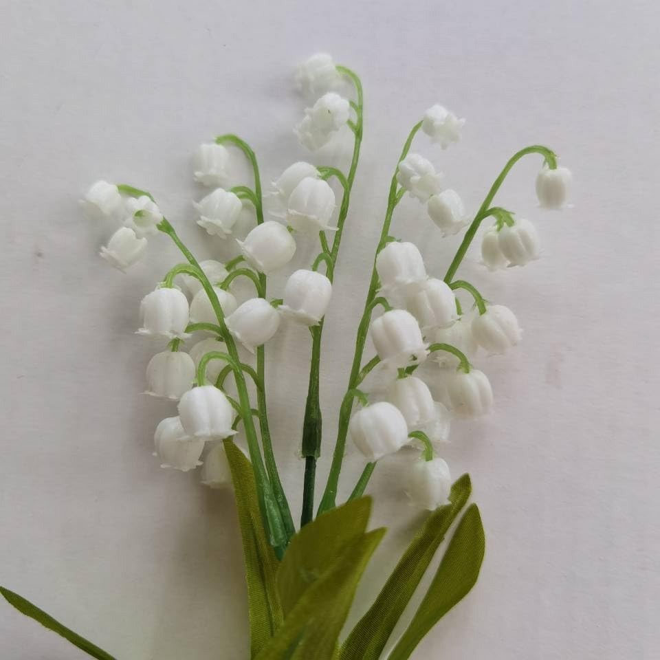 Fir/Buchet 5 floari artificiala – Lacramioare/Margaritar, 35 cm
