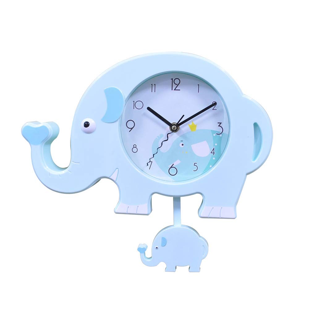 Ceas de perete copii ,model Elefant cu Pendul, plastic , 34x30x5 cm