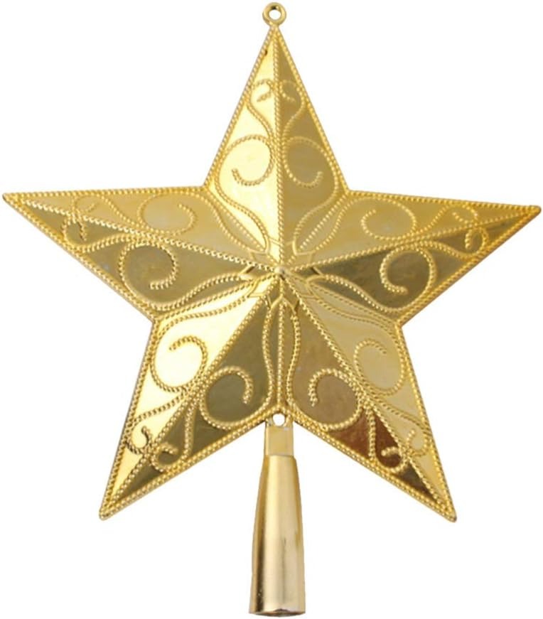 Varf decorativ de brad, Auriu, in forma de Stea