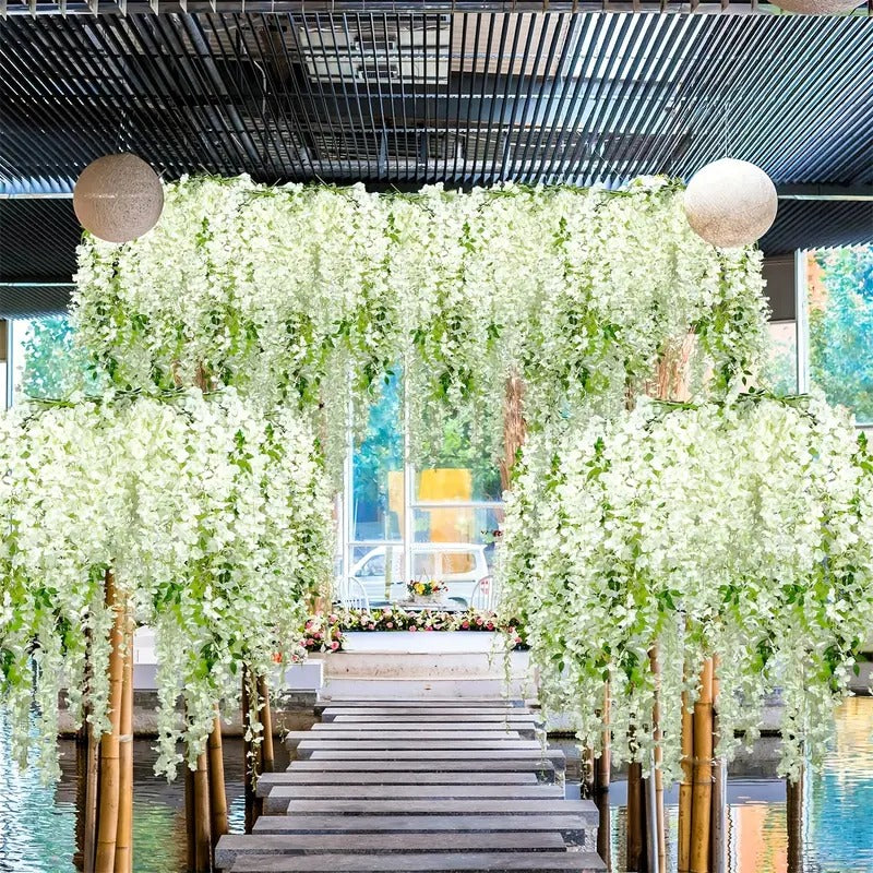 Crenguta Wisteria/Glicina Artificial pentru Aranjamente Florale, 110 cm