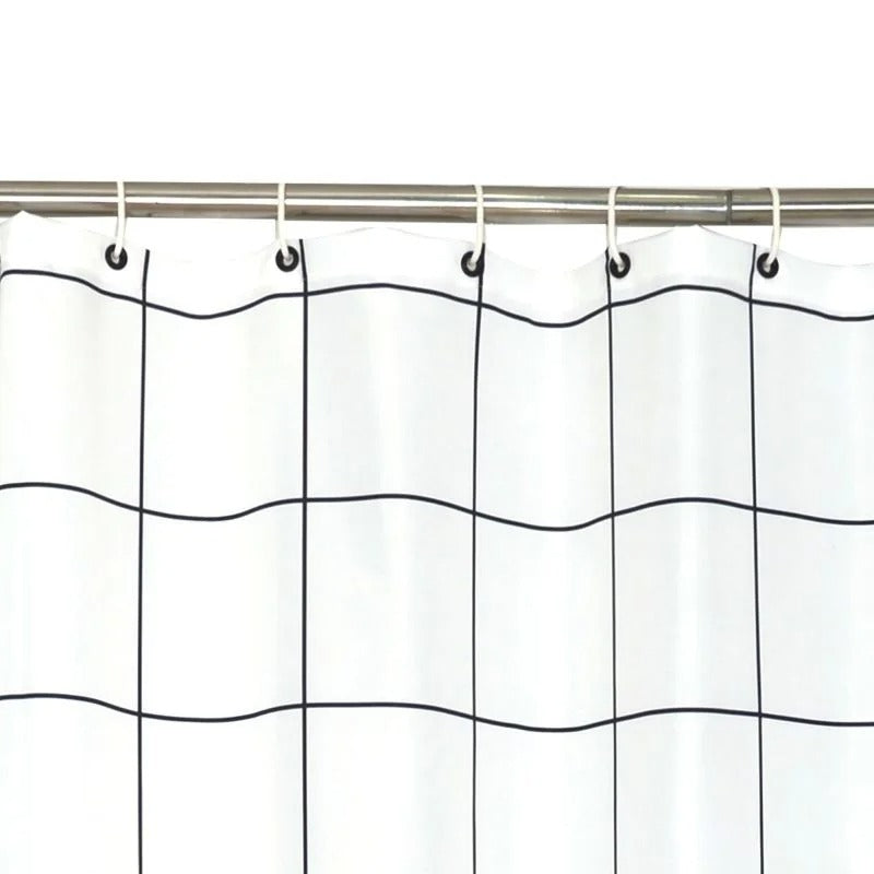 Perdea pentru dus sau cada, cu 12 inele incluse, fixare pe bare,Diverse Modele, 180 x 180 cm