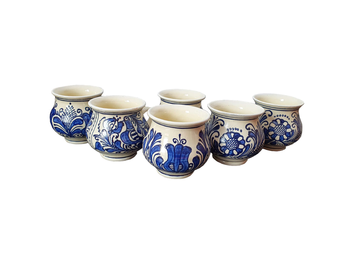 Set 6 Cani Traditionale din Ceramica, Pictate Manual