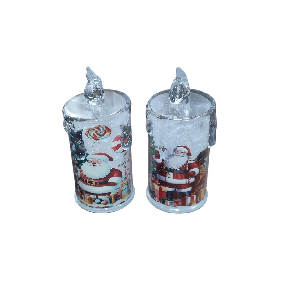 Lumanare decorativa Craciun LED, Model cu Mos Craciun, 18x5.4 cm