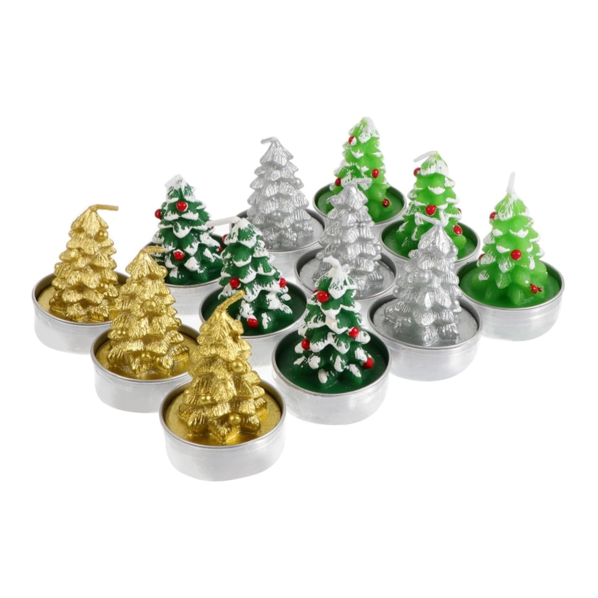 Set 4 lumanari de Craciun Braduti,6 cm, Multicolor