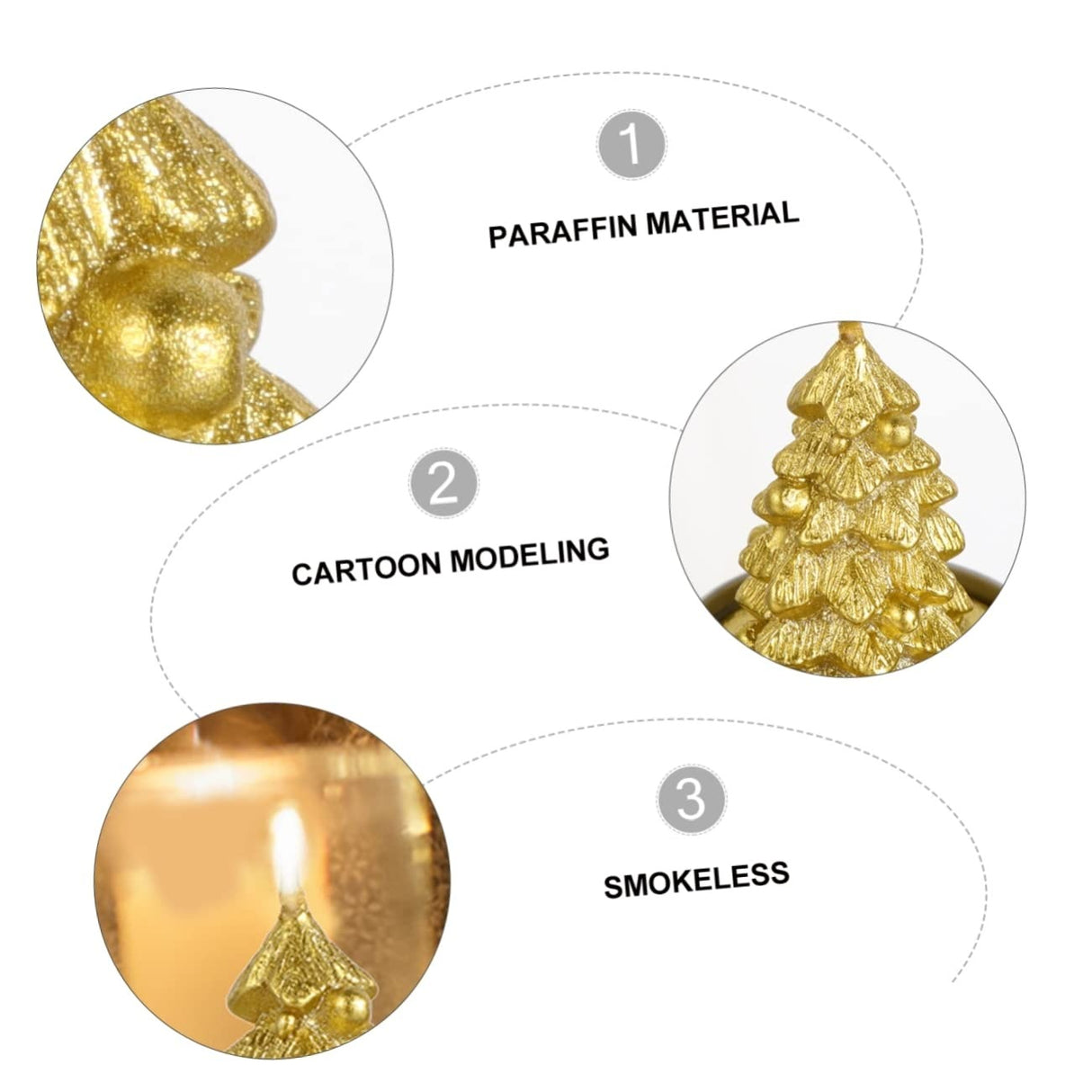 Set 4 lumanari de Craciun Braduti,6 cm, Multicolor