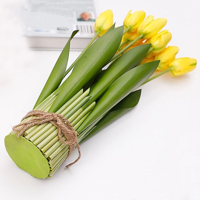 Buchet decorativ 9 Lalele artificiale,27 cm