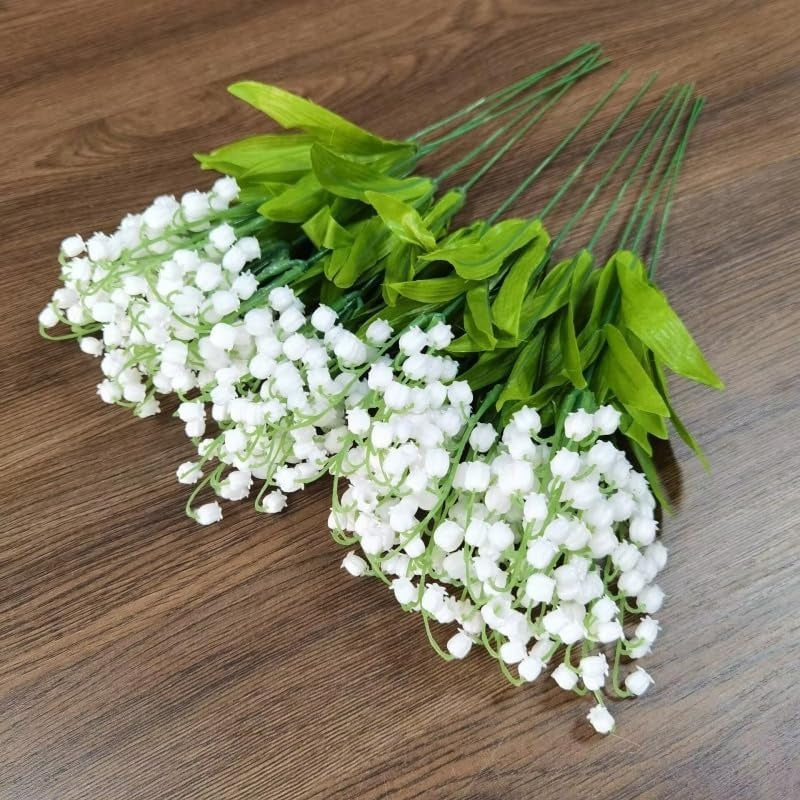 Fir/Buchet 5 floari artificiala – Lacramioare/Margaritar, 35 cm