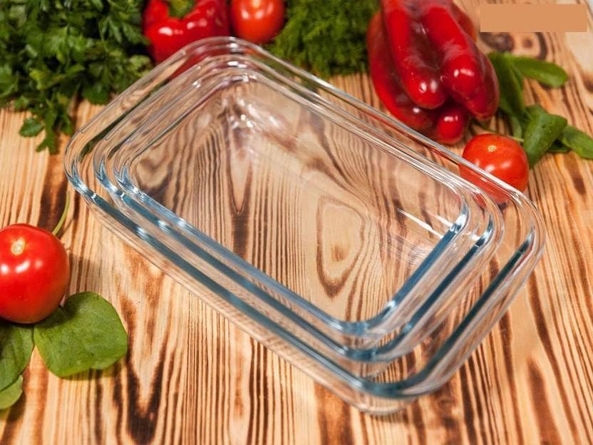 Set 3 tavi dreptunghiulare pentru cuptor din Yena, cantitate 1/1,6/2,2 litri