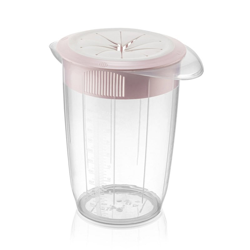 Bol gradat pentru mixer, capac inclus, 1.25 L, Transparent/Alb