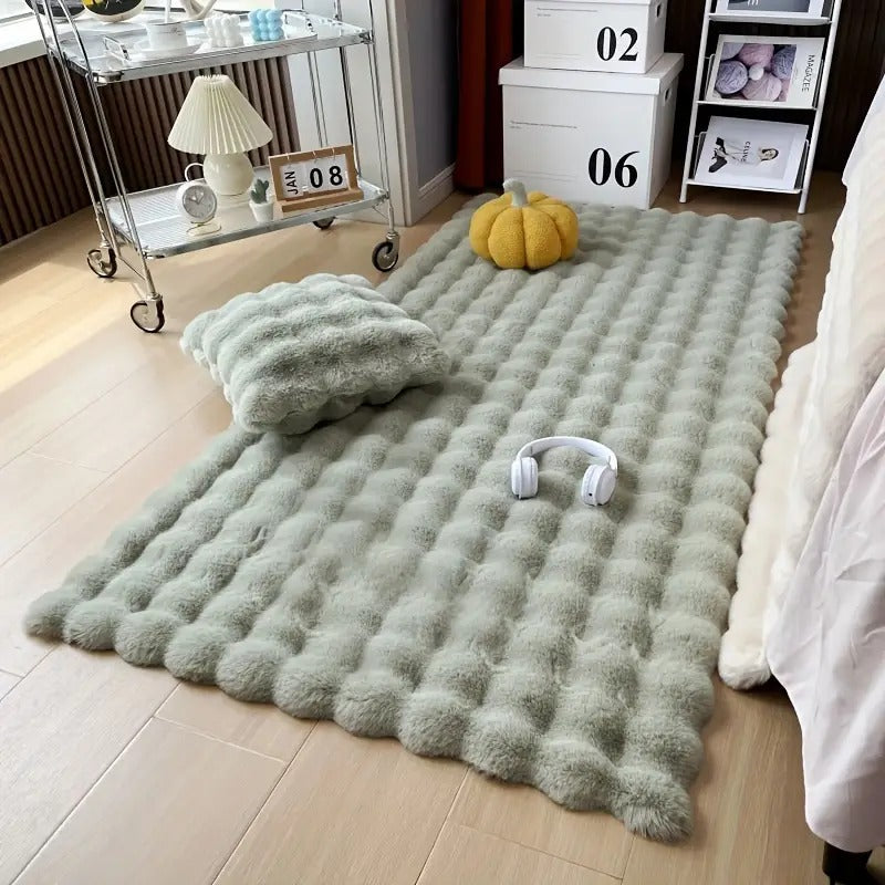 Covor moale si pufos din blana artificial, 120x60 cm