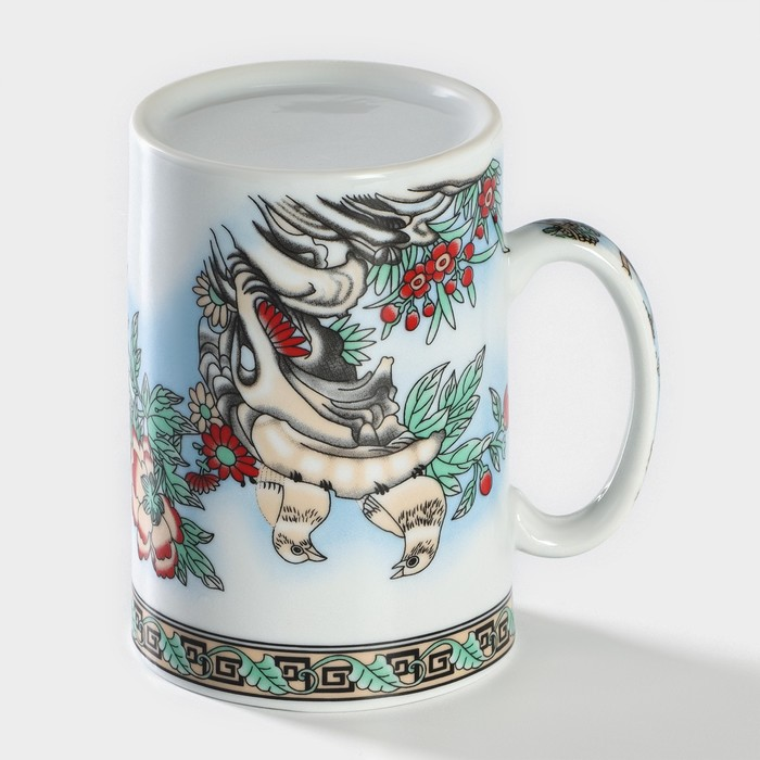 Cana ceai cu infuzor si capac,300 ml, ceramică, model