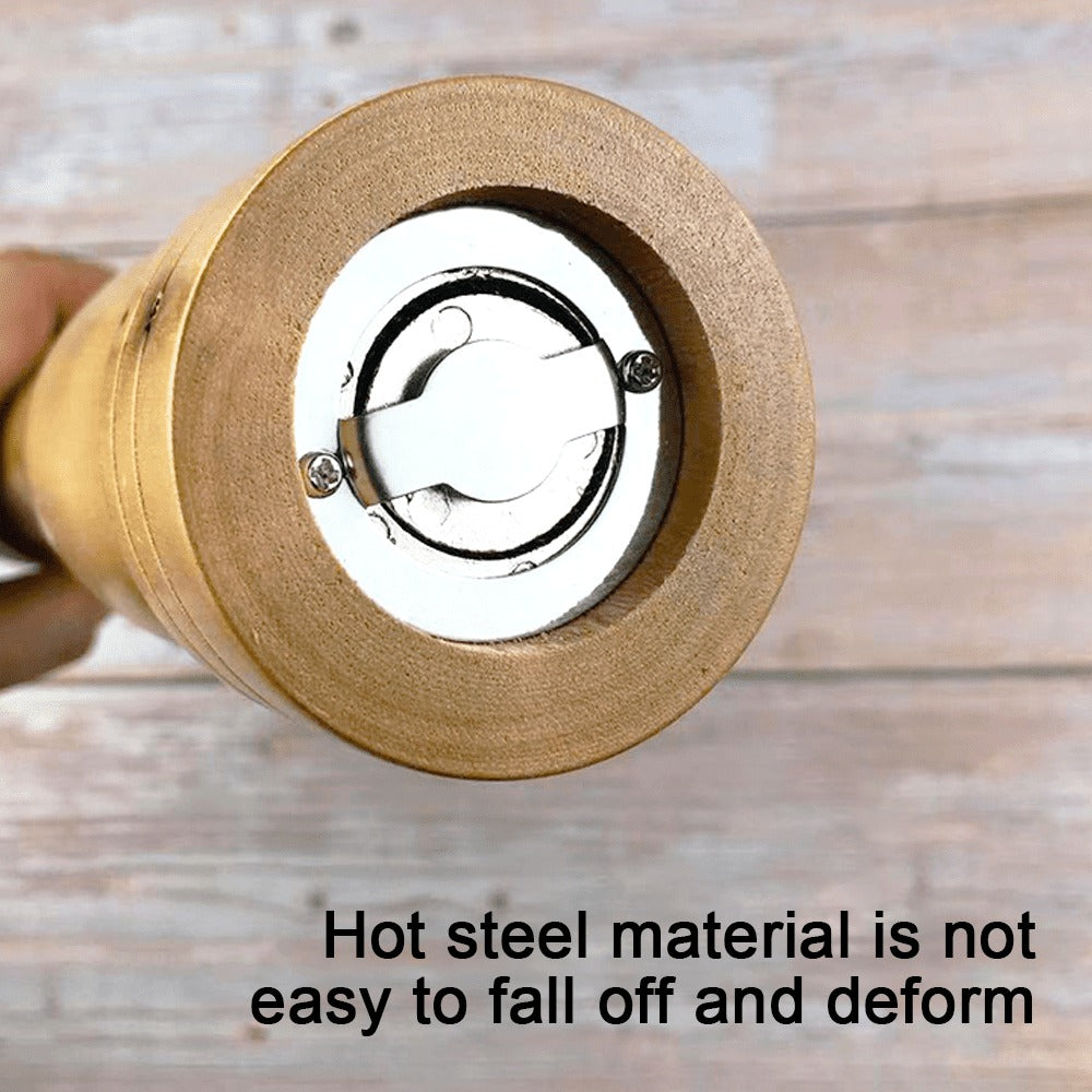 Rasnita manuala pentru sare si piper, lemn, inox, 17x5cm