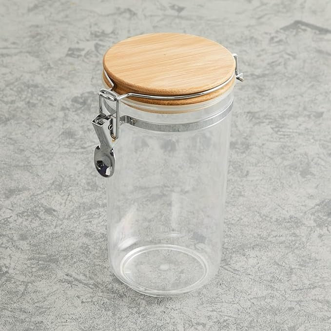 Set 3 Borcane depozitare cu inchidere ermetica si clips metalic