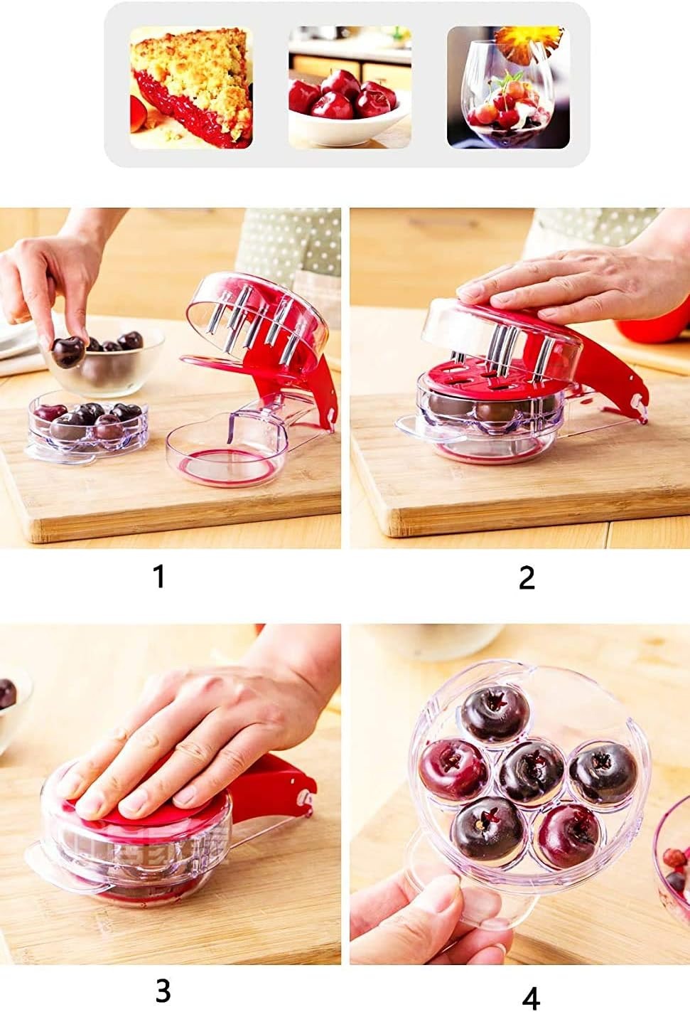 Aparat de scos samburi cirese/visine 6 in 1 , Manuala