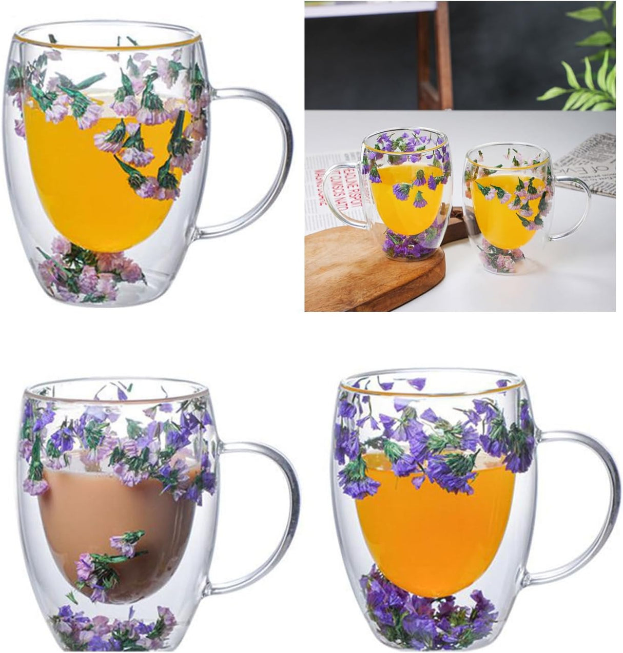 Cana pereti dubli cu Flori Uscate in Interior, Color , 350 ml