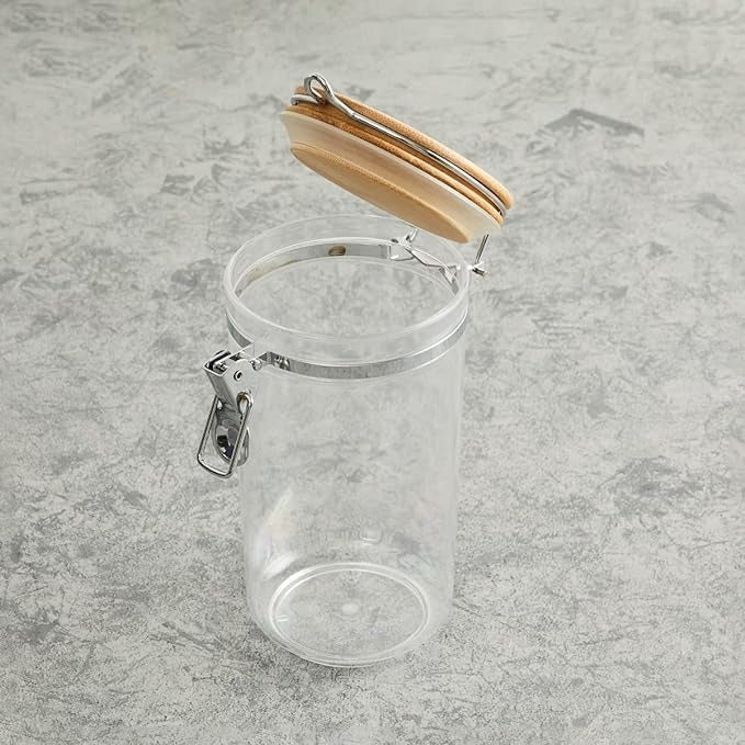 Set 3 Borcane depozitare cu inchidere ermetica si clips metalic