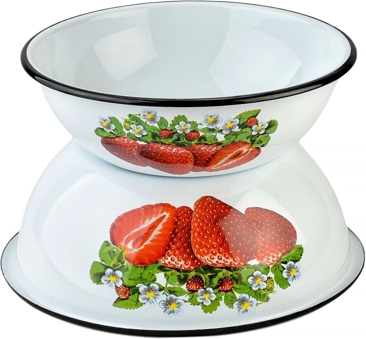 Bol/Castron Emailat cu decor , 0.6/1.5/2.5 Litri