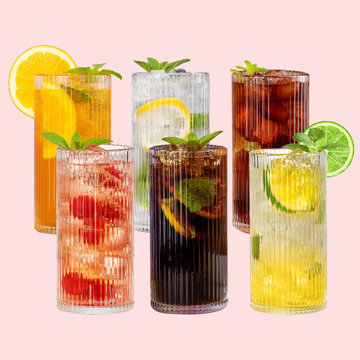 Set 6 pahare sticla pentru bauturi , 400 ml