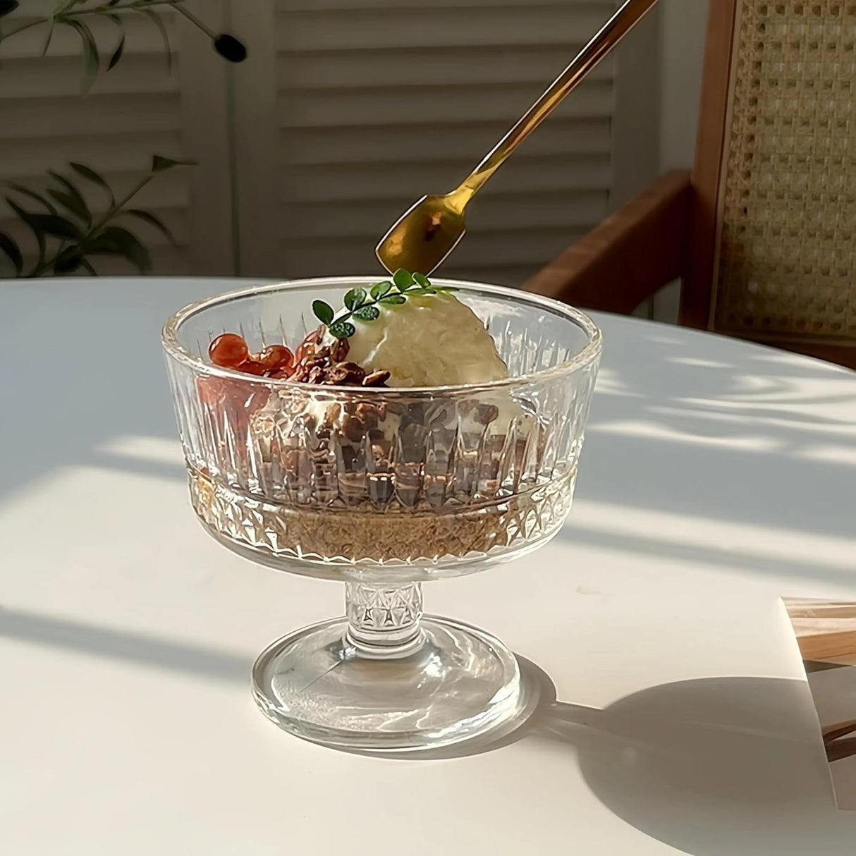 Set de 2 Cupe Inghetata cu picior, 250 ml