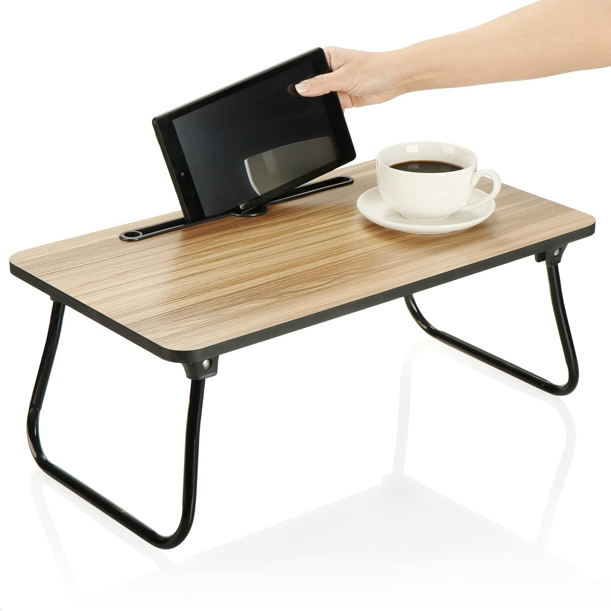 Masa pliabila cu picioare pentru pat , din mdf,52x30x22