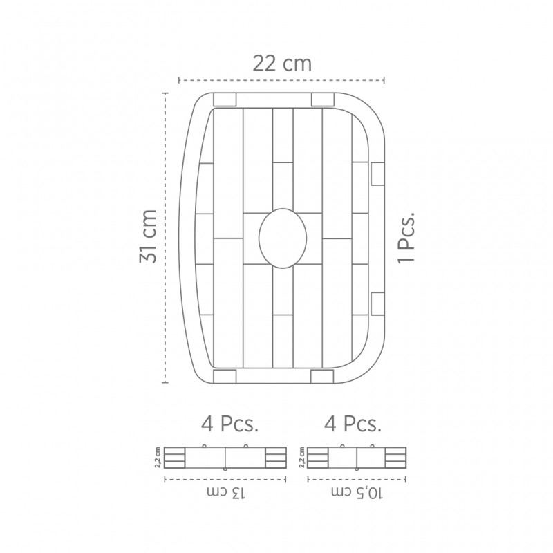 Raft organizare reglabil 31x22x1.9 cm