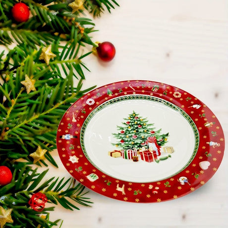Serviciu de portelan,7 piese cu motiv de Craciun