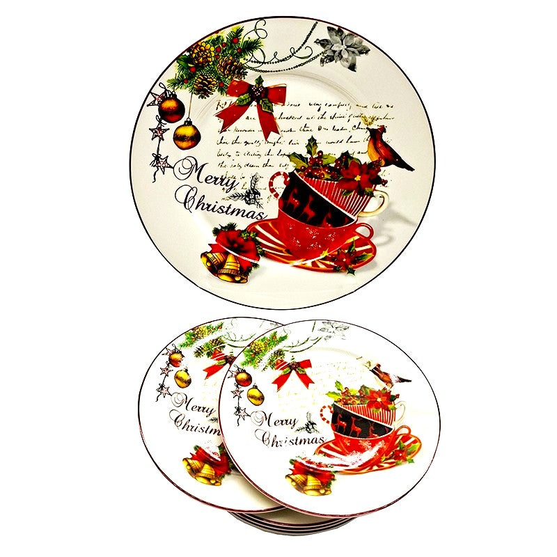 Serviciu de portelan,7 piese cu motiv de Craciun