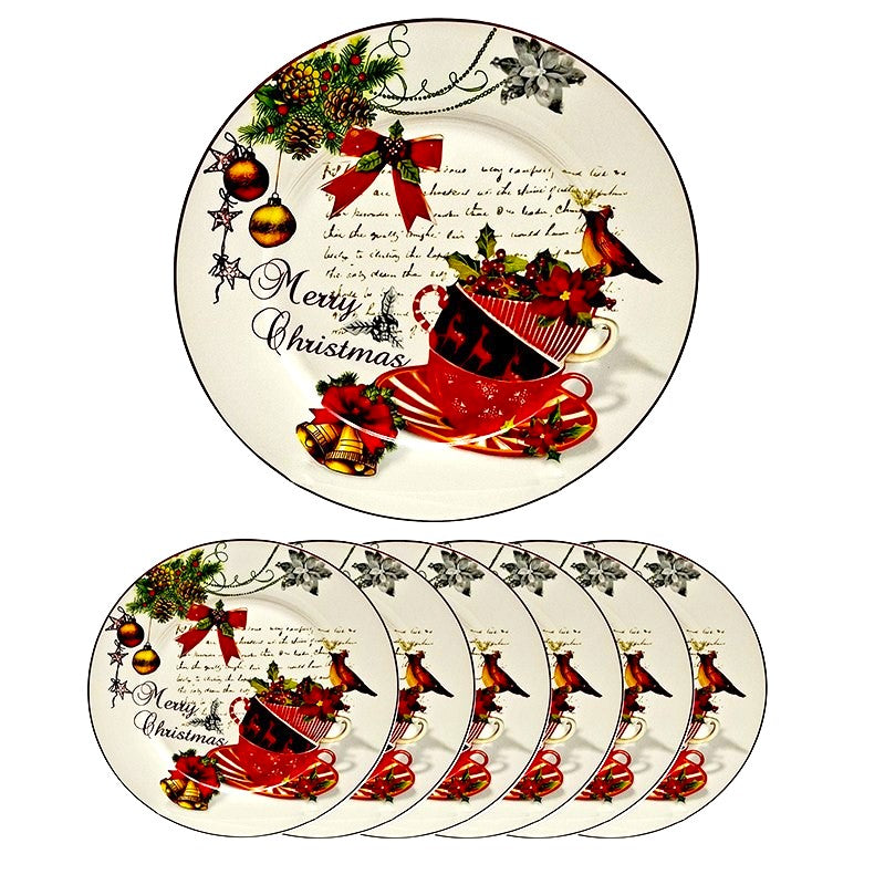 Serviciu de portelan,7 piese cu motiv de Craciun