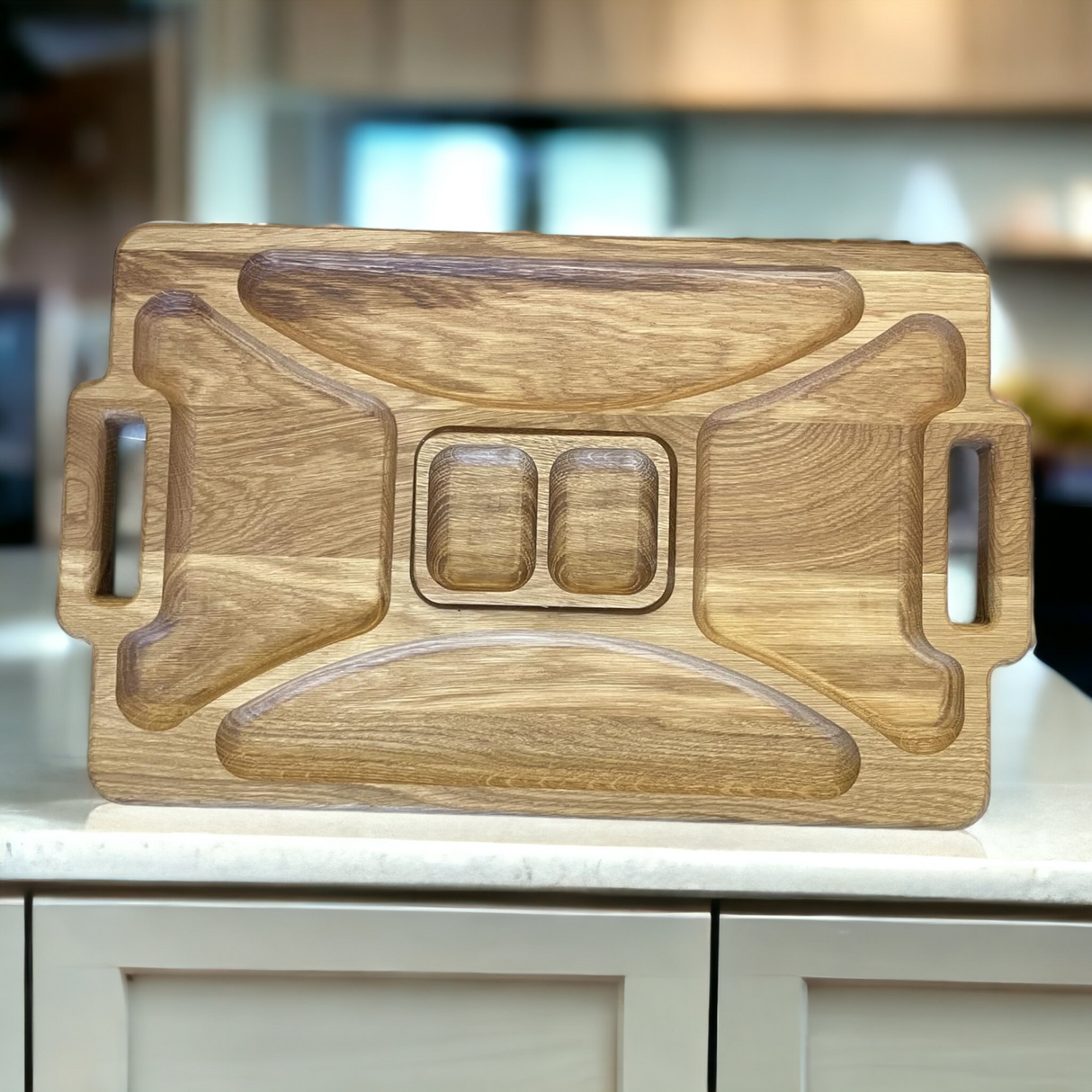 Platou din lemn cu 6 compartimente,49x29 cm