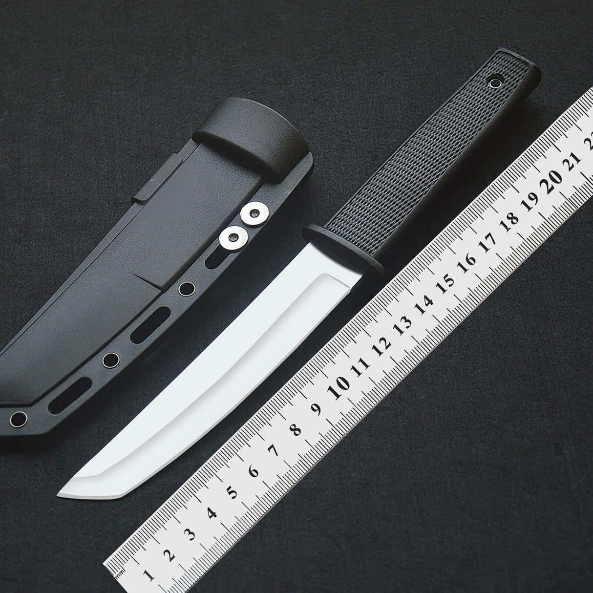 Cutit Vanatoare Japonez, Otel/Plastic cu Husa din Piele