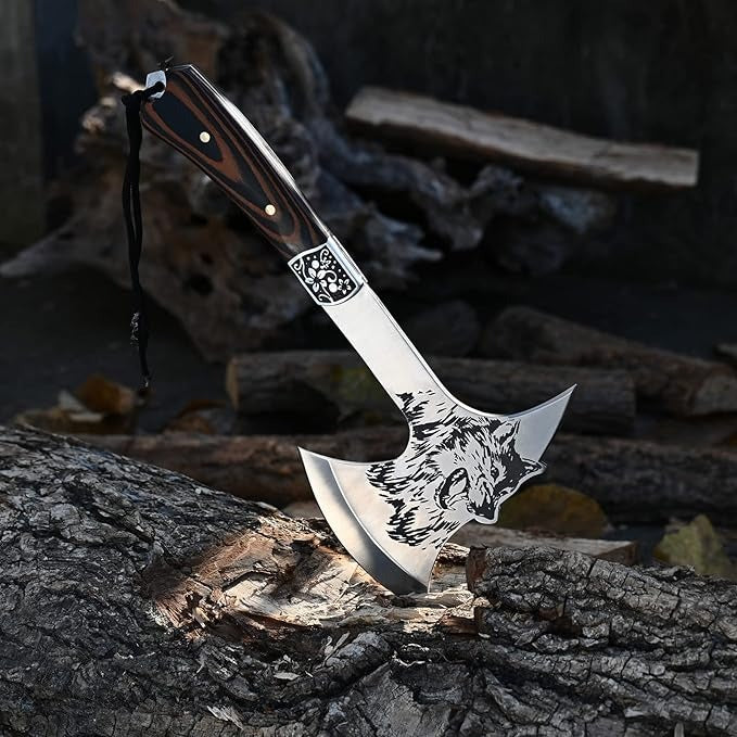 Topor Vanatoare Lup, otel inox/ lemn , 30 cm ,735 g